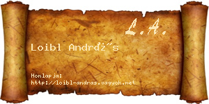 Loibl András névjegykártya
